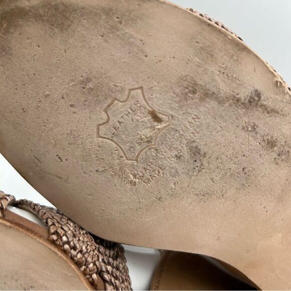 Stuart Weitzman Womans Bounceraf Braided Sandals 7 shoes brown strappy flats - Picture 12 of 14